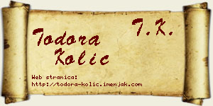 Todora Kolić vizit kartica